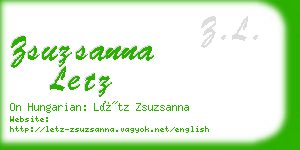 zsuzsanna letz business card
